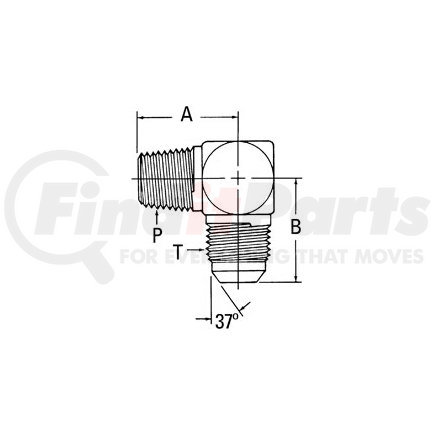 2024-4-6B by WEATHERHEAD - Aeroquip Adapter - Adaptor MP x MJB Brass