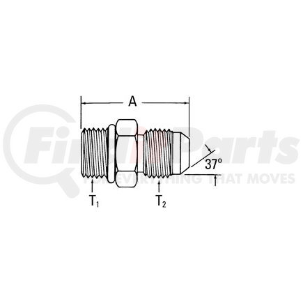 202702-4-4S by WEATHERHEAD - Adapter - SAE O-Ring X JIC 202702