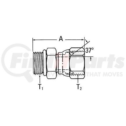 2266-6-8S by WEATHERHEAD - Aeroquip Adapter - UNO-Ring X JIC Female STR