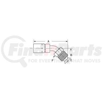 06905E-E45 by WEATHERHEAD - Eaton Weatherhead 069 E Series Crimp Hose Fittings Inverted Male Swivel 45 Tube Elbow