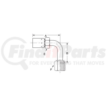 08E-A68 by WEATHERHEAD - Everflex Fitting - Fitting (Permanent) Teflon 90D F ORS