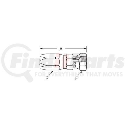 10406N-406 by WEATHERHEAD - Eaton Weatherhead 104 N series Field Attachable Hose Fittings SAE 45 Female Swivel