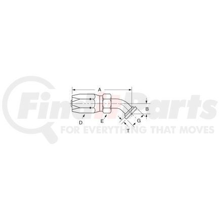 10412N-G42 by WEATHERHEAD - Eaton Weatherhead 104 N series Field Attachable Hose Fittings SAE Code 61 45 Elbow