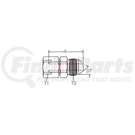 15.163-4-4 by WEATHERHEAD - Aeroquip Adapter - Adaptor M12x1.5 DL x MJ