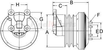 999087 by HORTON - CLUTCH*DM SE 21*CUM,176.8,2-GRV,65.0 PLT,20.7 STUD