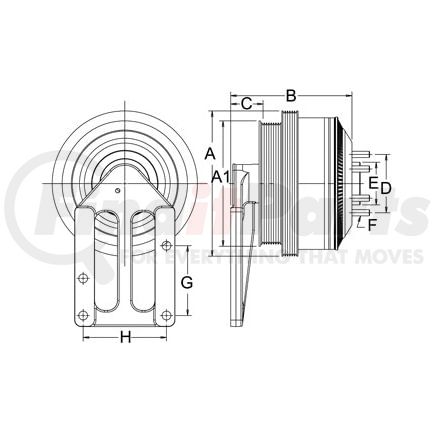 999402 by HORTON - CLUTCH*DM SE 21*CAT,185.2,8/6PK,65.0 PLT,27.1 STUDS
