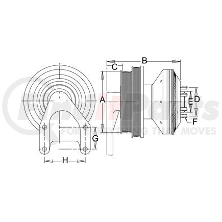 999375 by HORTON - CLUTCH*DM SE 21*CAT,8PK/8PK,190.5,65.0 PLT,20.7 STUDS