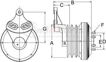 Horton 999002 Engine Cooling Fan Clutch CLUTCH*DM SE 21*CUM,149.3,2-GRV,50.7 PLT,NO STUDS