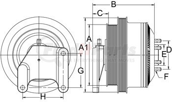 999190 by HORTON - CLUTCH*DM SE 21*CAT,190.0,6-8PK,65.0 PLT,20.7 STUD