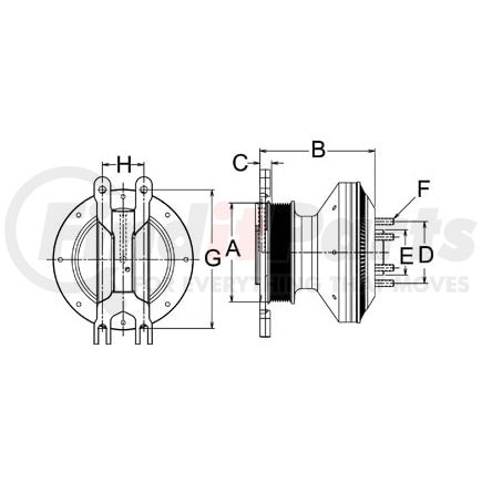 999369 by HORTON - CLUTCH*DM SE 21*CAT,8-PK,158.03,65.0 PLT,20.7 STUDS