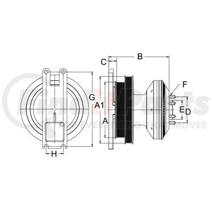 999269 by HORTON - CLUTCH*DM SE 21*CAT,8-6PK,158.7,65.0 PLT,20.7 STUD