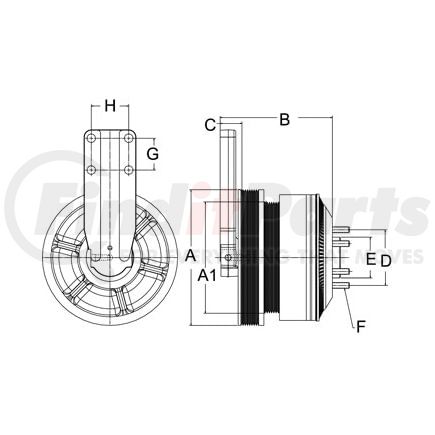 999817 by HORTON - CLUTCH*DM SE 24*CAT,216.6,8/6PK,65.0 PLT,27.1 STUDS