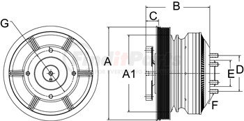 999418 by HORTON - CLUTCH*DM SE 21*CUM,152.4,8PK/3V,65.0 PLT,27.1 STUDS