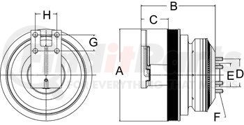 999451 by HORTON - CLUTCH*DM SE 21*CAT,254.0,8-PK,65.0 PLT,20.7 STUDS