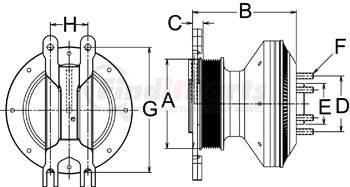 999322 by HORTON - CLUTCH*DM SE 21*CAT,141.5,8-PK,65.0 PLT,52.5 STUDS
