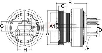 999274 by HORTON - CLUTCH*DM SE 21*INT,8/6PK,180.0,65.0 PLT,52.5 STUD
