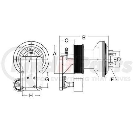 998622 by HORTON - CLUTCH*DMPE SE 24*DAF,160.5,12-PK,65.0 PLT,27.1 STUDS