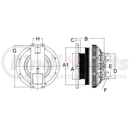 Horton 999978 Engine Cooling Fan Clutch CLUTCH*DM2S*CAT,190.0,8PK/6PK,126.95 PLT,26.6 STUDS