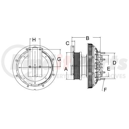 999905 by HORTON - CLUTCH*DM2S*CAT,158.0,8-PK,126.9 PLT,24.0 STUDS