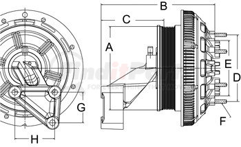 Horton 999998 Engine Cooling Fan Clutch CLUTCH*DM2SP SE 21*CUM,197.8,8-PK,127.0 PLT,27.1 STUDS