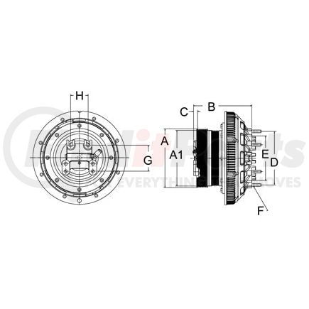 Horton 999910 Engine Cooling Fan Clutch CLUTCH*DM2S*INT,8/6PK,200.0,126.9 PLT,26.6 STUDS