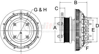 Horton 999985 Engine Cooling Fan Clutch CLUTCH*DM2S*CUM,157.9,8-PK,126.95 PLT,26.6 STUDS