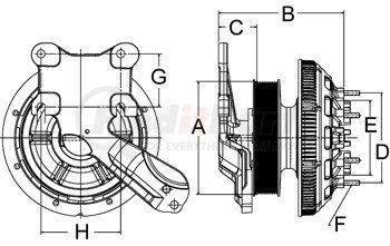 Horton 999975 Engine Cooling Fan Clutch CLUTCH*DM2SPE*DET,190.5,10-PK,126.95 PLT,26.6 STUDS