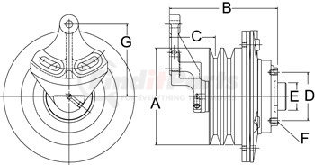 Horton 990804 Engine Cooling Fan Clutch 9SP CLUTCH 2 GROOVE 07.03