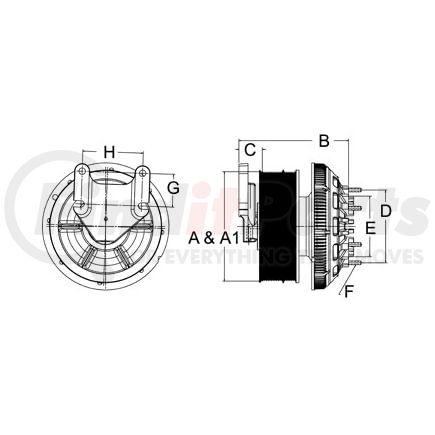 Horton 999971 Engine Cooling Fan Clutch CLUTCH*DM2SPE*CAT,228.0,12-PK/6-PK,126.95 PLT,26.6 STUDS