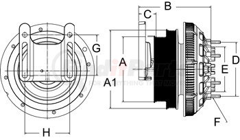Horton 999908 Engine Cooling Fan Clutch CLUTCH*DM2S*CAT,182.7,8-6PK,126.9 PLT,26.6 STUDS