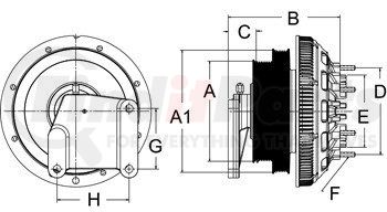 Horton 999952 Engine Cooling Fan Clutch CLUTCH*DM2SPE*CAT,8/6-PK,175.1,126.95 PLT,26.6 STUDS