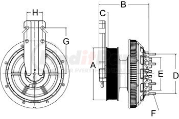 Horton 999961 Engine Cooling Fan Clutch CLUTCH*DM2S*CAT,8-PK,217.2,126.95 PLT,26.6 STUDS