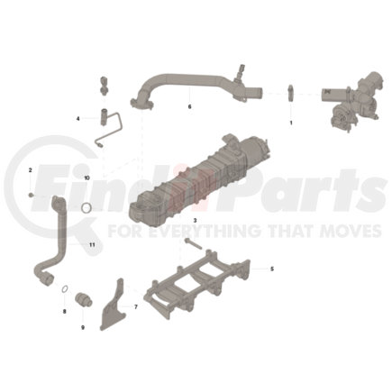 4376527 by CUMMINS - EGR Cooler Upfit Kit (Exhaust Gas Recirculation)