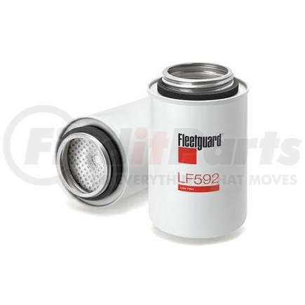LF592 by FLEETGUARD - Engine Oil Filter - 6.4 in. Height, 3.87 in. (Largest OD), Spin-On