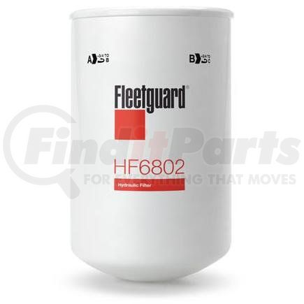 HF6802 by FLEETGUARD - Hydraulic Filter - 8.22 in. Height, 4.9 in. OD (Largest), Spin-On