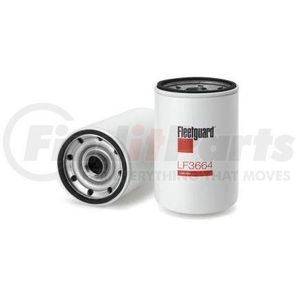 LF3664 by FLEETGUARD - Engine Oil Filter - 6.63 in. Height, 4.24 in. (Largest OD), Komatsu 6136515120