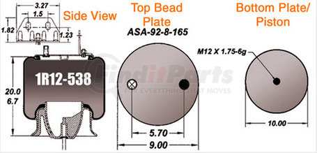 1R12-538 by CONTINENTAL AG - AIR SPRING