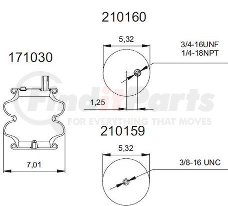 DC196401 by CONNECT AIR SPRINGS - Replacement Air Bag