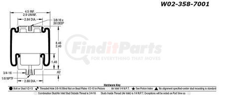 BWP-NSI AS7001 Suspension Air Spring Kit + Cross Reference | FinditParts