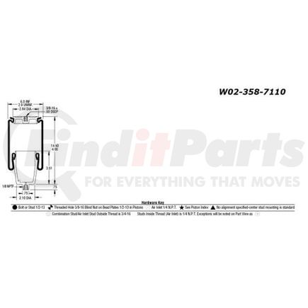 BWP-NSI AS7110 Suspension Air Spring Kit Firestone Cab/Seat Air Spring