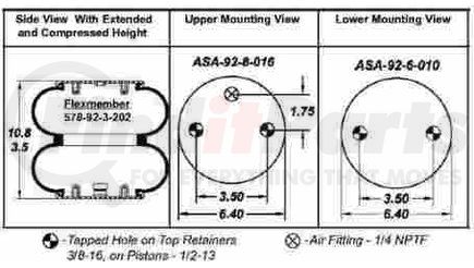 BWP-NSI AS2B9200 Suspension Air Spring Kit Goodyear Air Spring