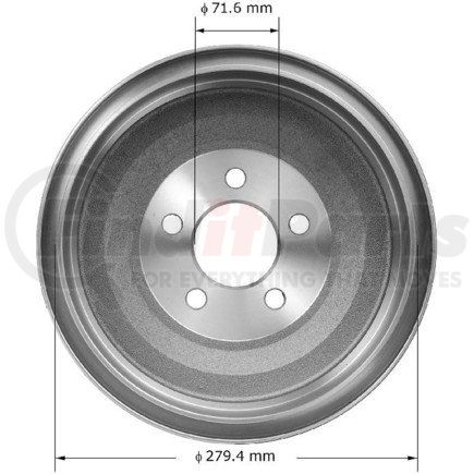 PDR0017 by BENDIX - Brake Drum - Front/Rear, 11", Cast Iron, Natural, 5 Lug Holes