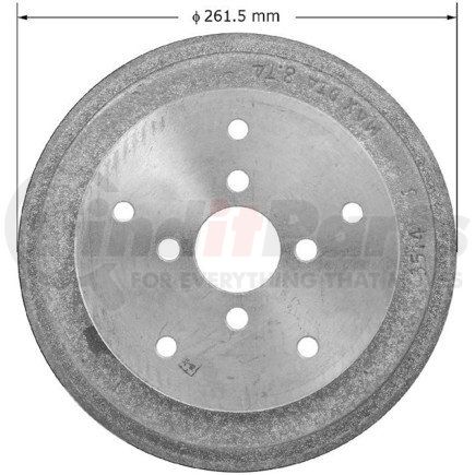 PDR0544 by BENDIX - Brake Drum - Rear, 8.66", Cast Iron, Natural, 5 Lug Holes, 5.5" Bolt Circle