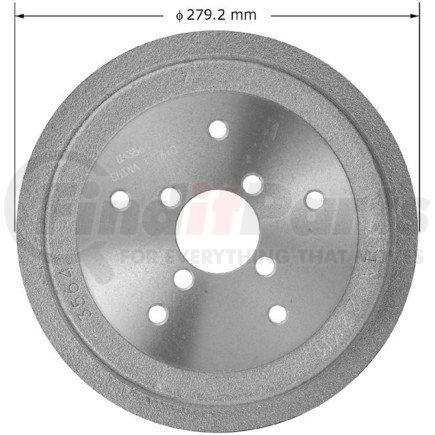 PDR0584 by BENDIX - Brake Drum - Rear, 8.66", Cast Iron, Natural, 5 Lug Holes, 5.5" Bolt Circle