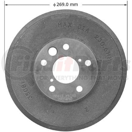 Bendix PDR0726 Brake Drum Drum