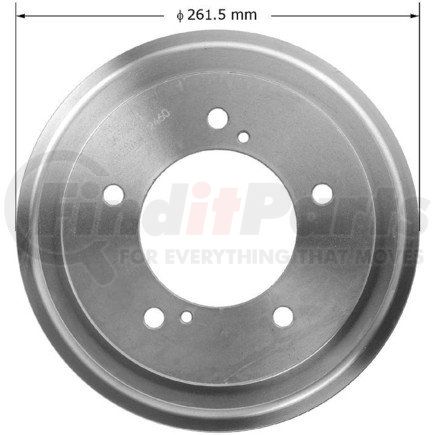 PDR0683 by BENDIX - Brake Drum - Rear, 10", Cast Iron, Natural, 5 Lug Holes, 5.5" Bolt Circle