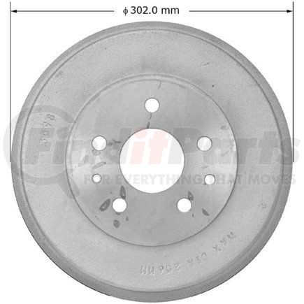 PDR0769 by BENDIX - Brake Drum - Rear, 10", Cast Iron, Natural, 5 Lug Holes, 4.5" Bolt Circle