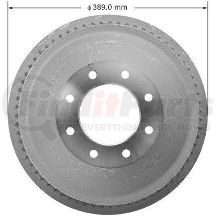 PDR0387 by BENDIX - Brake Drum - Rear, 13", Cast Iron, Natural, 8 Lug Holes, 6.5" Bolt Circle