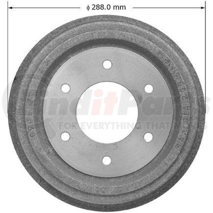 PDR0374 by BENDIX - Brake Drum - Rear, 10", Cast Iron, Natural, 6 Lug Holes, 5.5" Bolt Circle