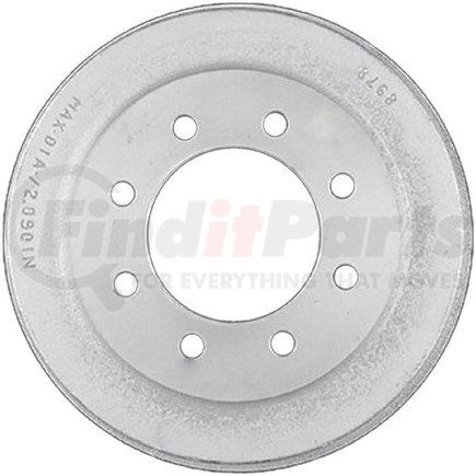 PDR0547 by BENDIX - Brake Drum - Rear, 12", Cast Iron, Natural, 8 Lug Holes, 6.5" Bolt Circle